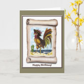 Seepiratenhahn auf Inselgeburtstagskarte Karte (Gelbe Blume)