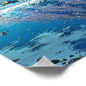 Seepromenade - Farbenfrohe Illustration Poster (Ecke)