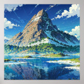 Seepromenade - Farbenfrohe Illustration Poster (Vorne)