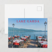 Seepromenade Gardasee Aussicht auf See Postkarte (Vorne/Hinten)