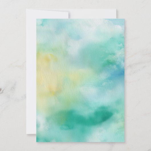 Seepromenade Segelboote Watercolor Natur Hochzeit Einladung (Rückseite)