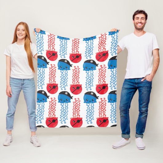 Seeräuber, Quallenfische, Meerestiere Fleecedecke (Beispiel)