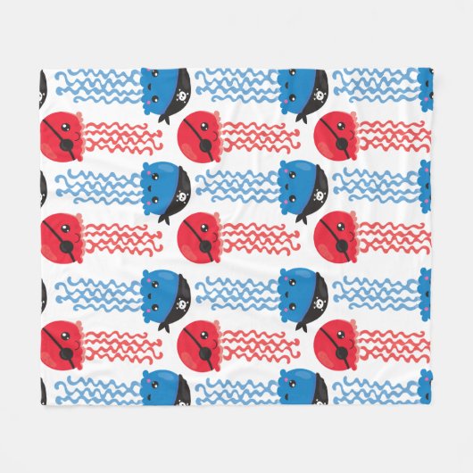 Seeräuber, Quallenfische, Meerestiere Fleecedecke (Vorderseite (Horizontal))