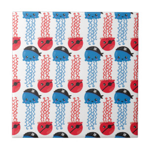 Seeräuber, Quallenfische, Meerestiere Fliese