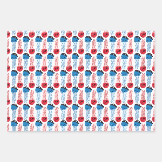 Seeräuber, Quallenfische, Meerestiere Geschenkpapier Set (Vorderseite 2)