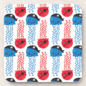 Seeräuber, Quallenfische, Meerestiere Getränkeuntersetzer (Vorderseite)