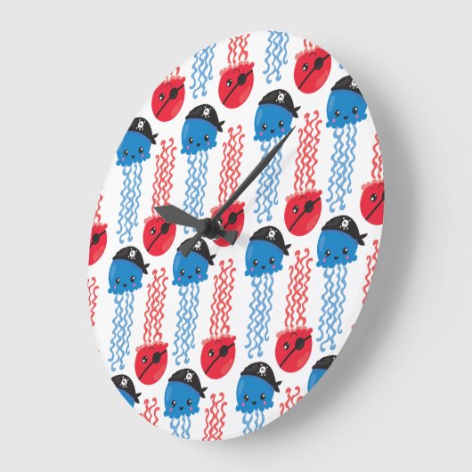 Seeräuber, Quallenfische, Meerestiere Große Wanduhr (Winkel)