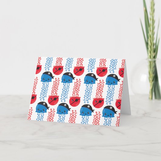 Seeräuber, Quallenfische, Meerestiere Karte (Vorderseite)