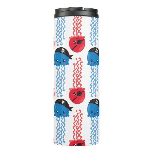 Seeräuber, Quallenfische, Meerestiere Thermosbecher (Rückseite)