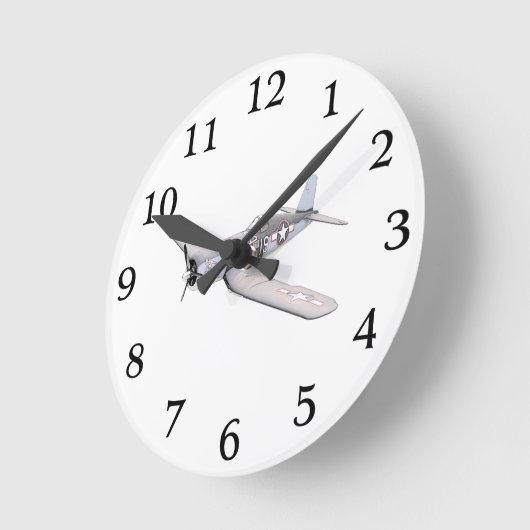 Seeräuberflugzeug ESM F-4U Runde Wanduhr (Winkel)