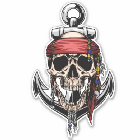 Seeräuberschädel Aufkleber (Vorderseite)