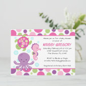 Seerosa-Babyparty-Einladungen Einladung (Stehend Vorderseite)