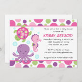 Seerosa-Babyparty-Einladungen Einladung (Vorne/Hinten)