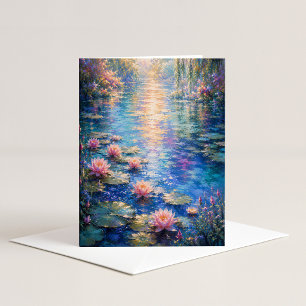 Seerosen-Aquarell-Notizkarte Karte