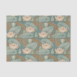 Seerosen Art Nouveau Natur Seidenpapier