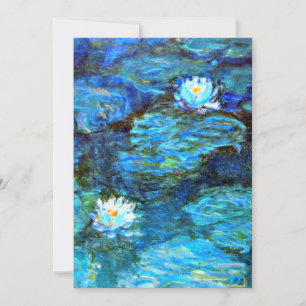 Seerosen (blau) von Claude Monet Feiertagskarte