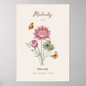 Seerosen-Geburtsmonats-Blumenposter Poster (Vorne)
