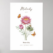 Seerosen-Geburtsmonats-Blumenposter Poster (Vorne)