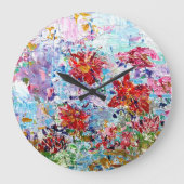 Seerosen Große Wanduhr (Vorderseite)