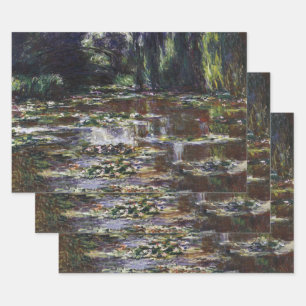 Seerosen im Teich von Claude Monet, Vintage Art Geschenkpapier Set