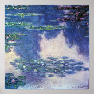 Seerosen im Teich von Claude Monet, Vintage Art Poster