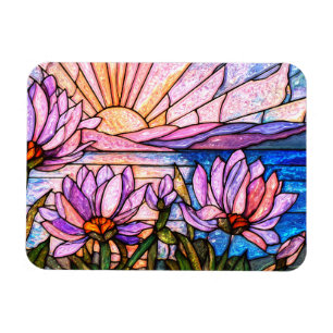 Seerosen-Lotusblume Rosa Lila Orange Sonnenunterga Magnet