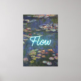 Seerosen Remix – Neon-„FLOW“-Wandkunst & Geschenke Leinwanddruck