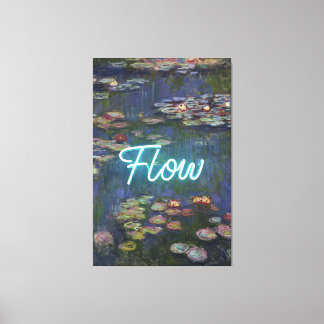 Seerosen Remix – Neon-„FLOW“-Wandkunst & Geschenke Leinwanddruck
