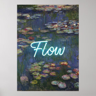 Seerosen Remix – Neon-„FLOW“-Wandkunst & Geschenke Poster