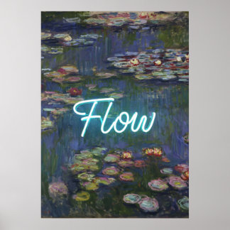Seerosen Remix – Neon-„FLOW“-Wandkunst & Geschenke Poster
