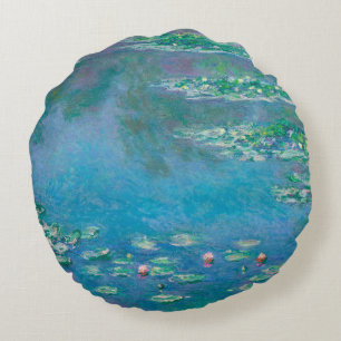 Seerosen von Claude Monet Fine Art Gemälde Rundes Kissen