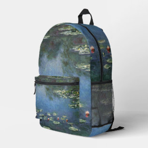 Seerosen von Claude Monet, Vintage Blumen Bedruckter Rucksack