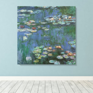 Seerosen von Claude Monet, Vintage Blumen Leinwanddruck