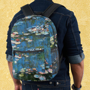Seerosen von Claude Monet, Vintage Impressionismus Bedruckter Rucksack