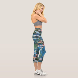 Seerosen von Claude Monet, Vintage Impressionismus Capri Leggings