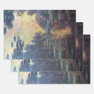 Seerosen von Claude Monet, Vintage Impressionismus Geschenkpapier Set