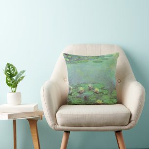 Seerosen von Claude Monet, Vintage Impressionismus Kissen