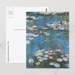 Seerosen von Claude Monet, Vintage Impressionismus Postkarte