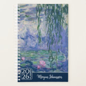 Seerosen von Monet | Benutzerdefinierter Text Planer (Vorderseite)