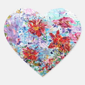 Seerosenblätter Herz-Aufkleber