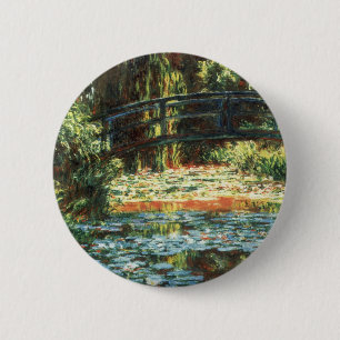Seerosenbrücke von Claude Monet Button