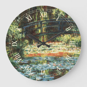 Seerosenbrücke von Claude Monet Große Wanduhr