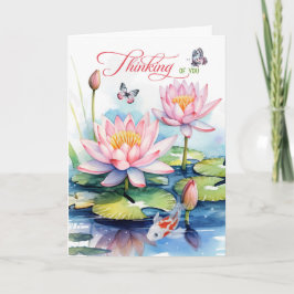 Seerosengarten mit Koi-Fisch, der an Dich denkt Karte
