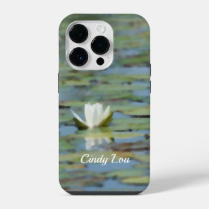 Seerosensee-Blumen-Wasserfarbe-Handyhülle iPhone 14 Pro Hülle