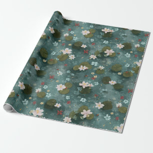 Seerosenteich-Wrap-Papier Geschenkpapier