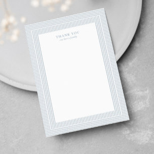 Seersucker blau weiß gestreift einfache Babyparty Dankeskarte