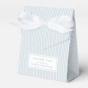 Seersucker blau weiß gestreifte preppy Babyparty Geschenkschachtel