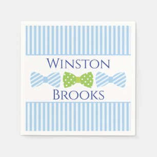 Seersucker Bow Krawatte Baby Dusche Party Napkins Serviette