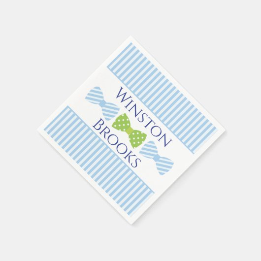 Seersucker Bow Krawatte Baby Duschkabine Party Nap Serviette (Ecke)