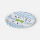 Seersucker Bow Krawatte Baby Duschvorrichtung Part Pappteller (Schrägansicht)